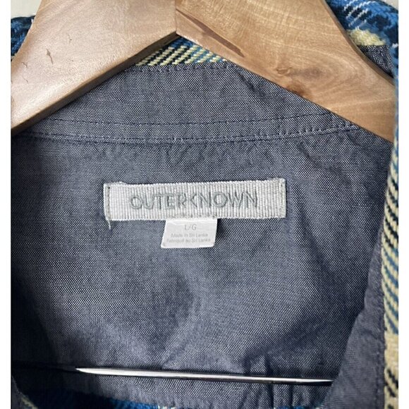 Women's Outerknown Cloud Weave Button Blanket Shirt Blue Shacket L - Picture 7 of 7